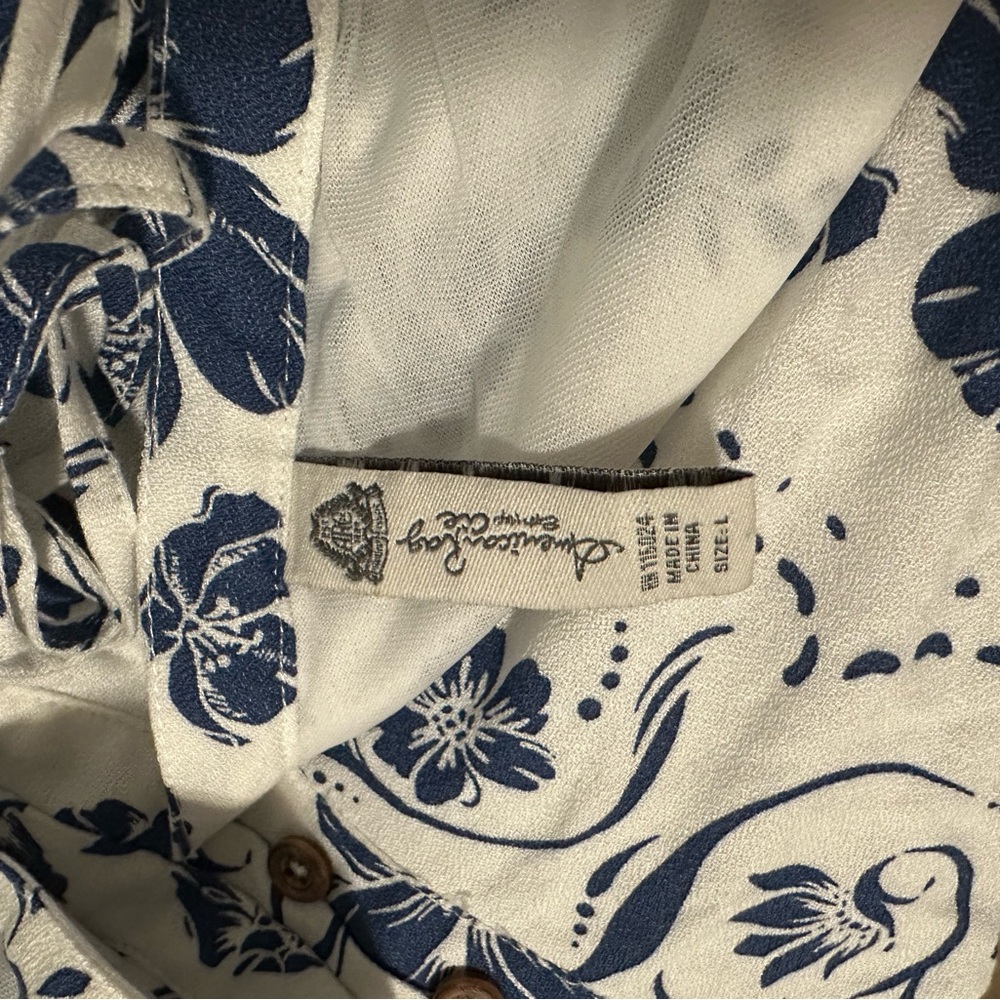 EUC American Rag Blue and White Flutter Sleeve Maxi Sundress - Picture 7 of 8